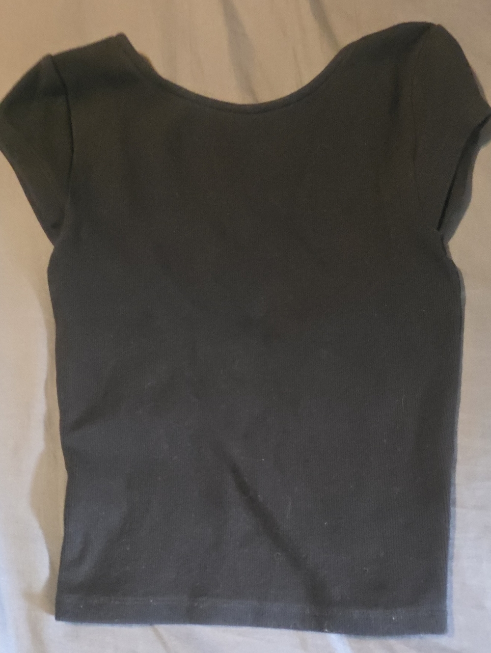 American Eagle Outfitters Black Scoop Back Short Sleeve Top